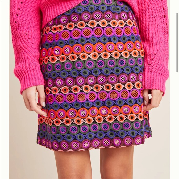 Anthro Hutch Ellen Embroidered Mini Skirt - Picture 2 of 10